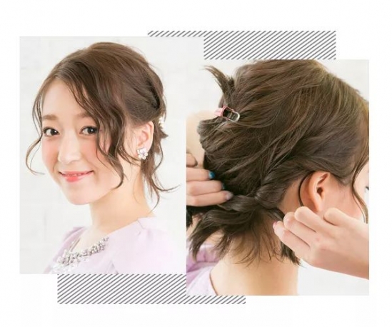 短发盘发简单好看教学视频,短发女生扎短发三股辫教程