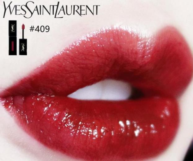 ysl圣罗兰唇釉黑管409412,ysl409唇釉配什么颜色的眼影