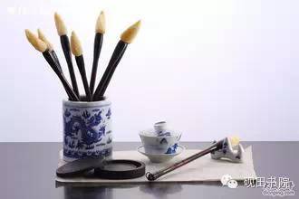 文房毛笔,文房毛笔瓷器摆件