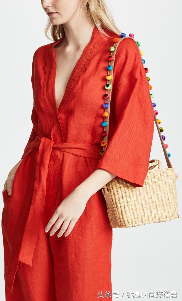 ins草编包韩国百搭休闲,ins小众高级流行感水桶包