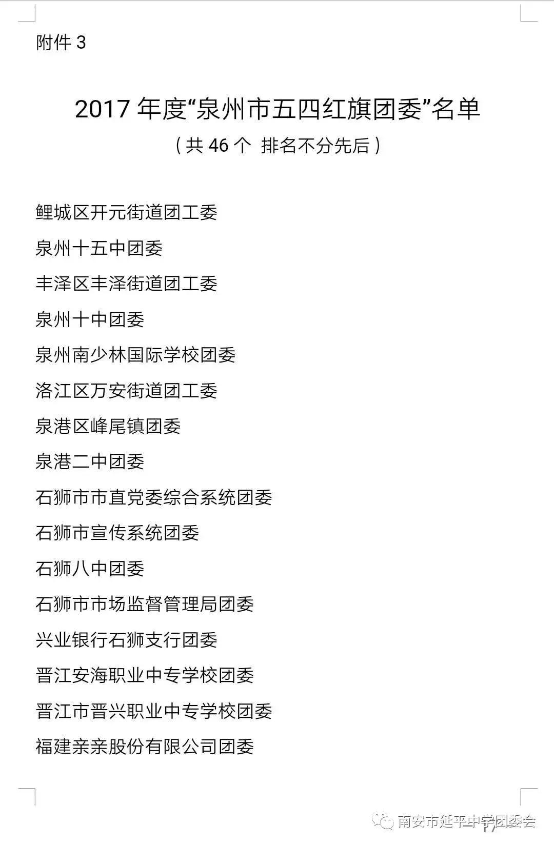 「喜报」祝贺！延平中学团委荣获“泉州市五四红旗团委”称号