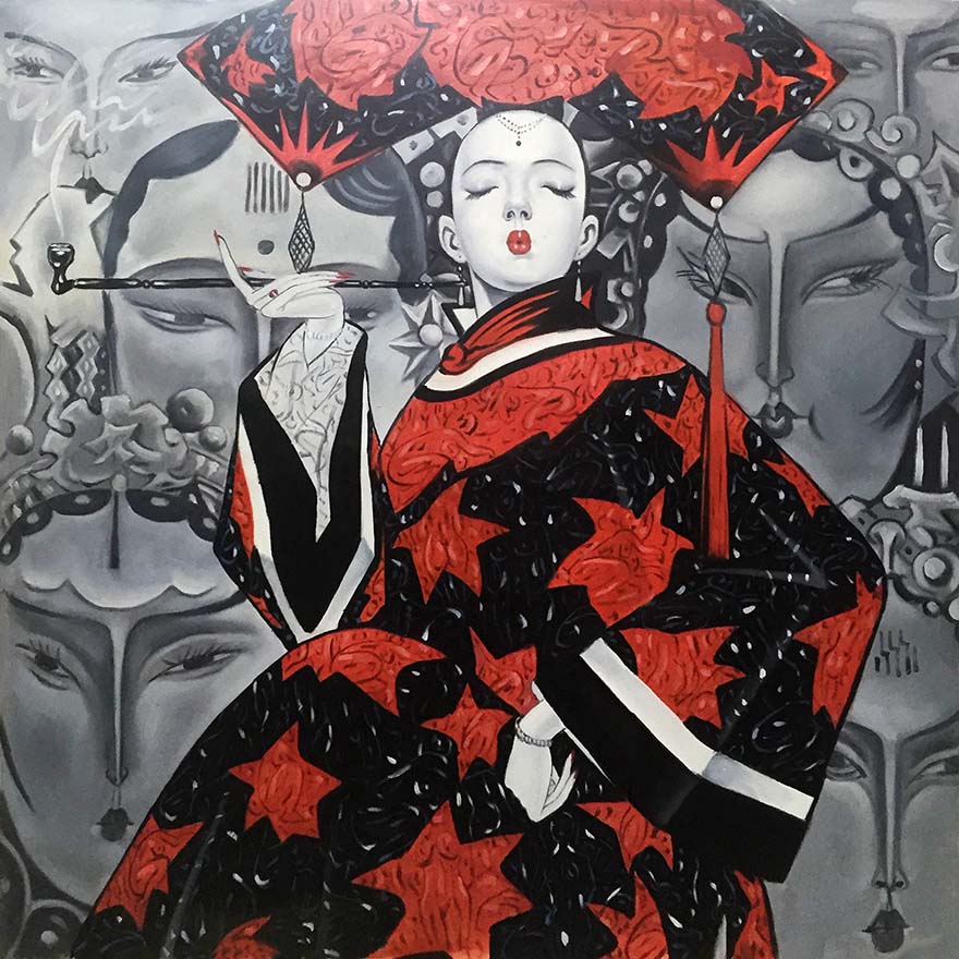 油画大师笔下100位优雅女性,光头系列油画