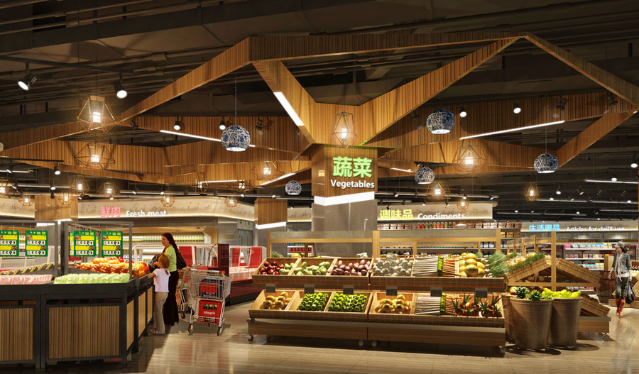 超市商店橱窗设计效果图,超市设计效果视频