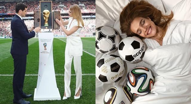 LV太子妃低V登上世界杯绿茵场，俄罗斯国宝超模长得像舒淇