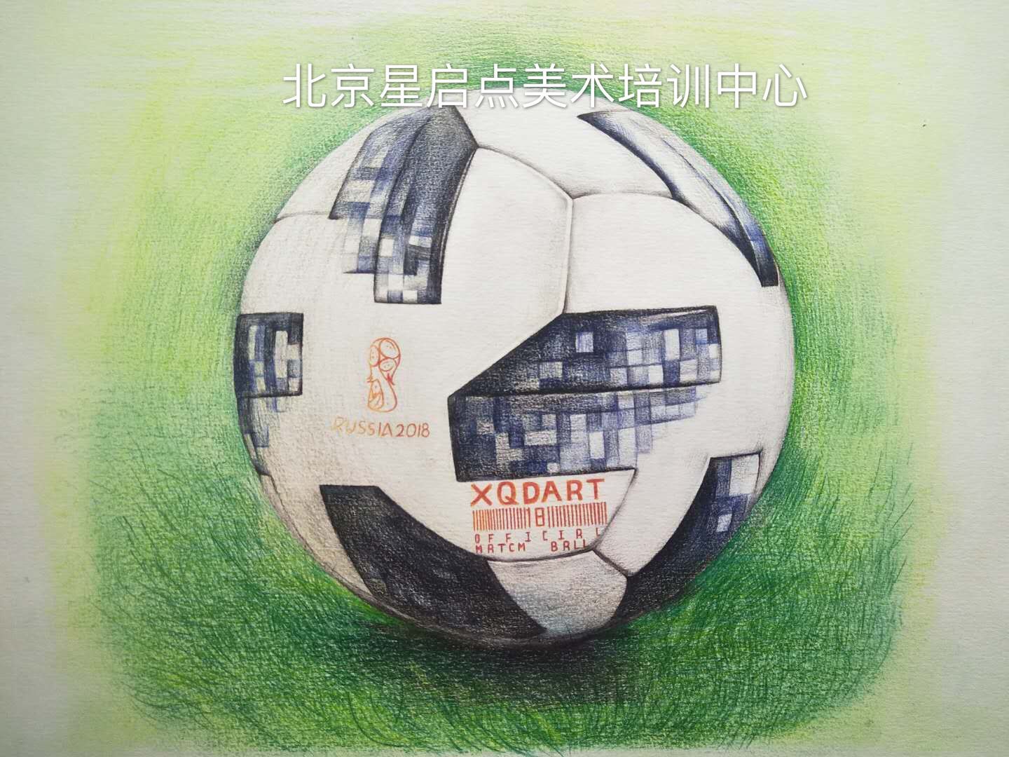 彩铅画花卉作品比赛教程,足球彩铅