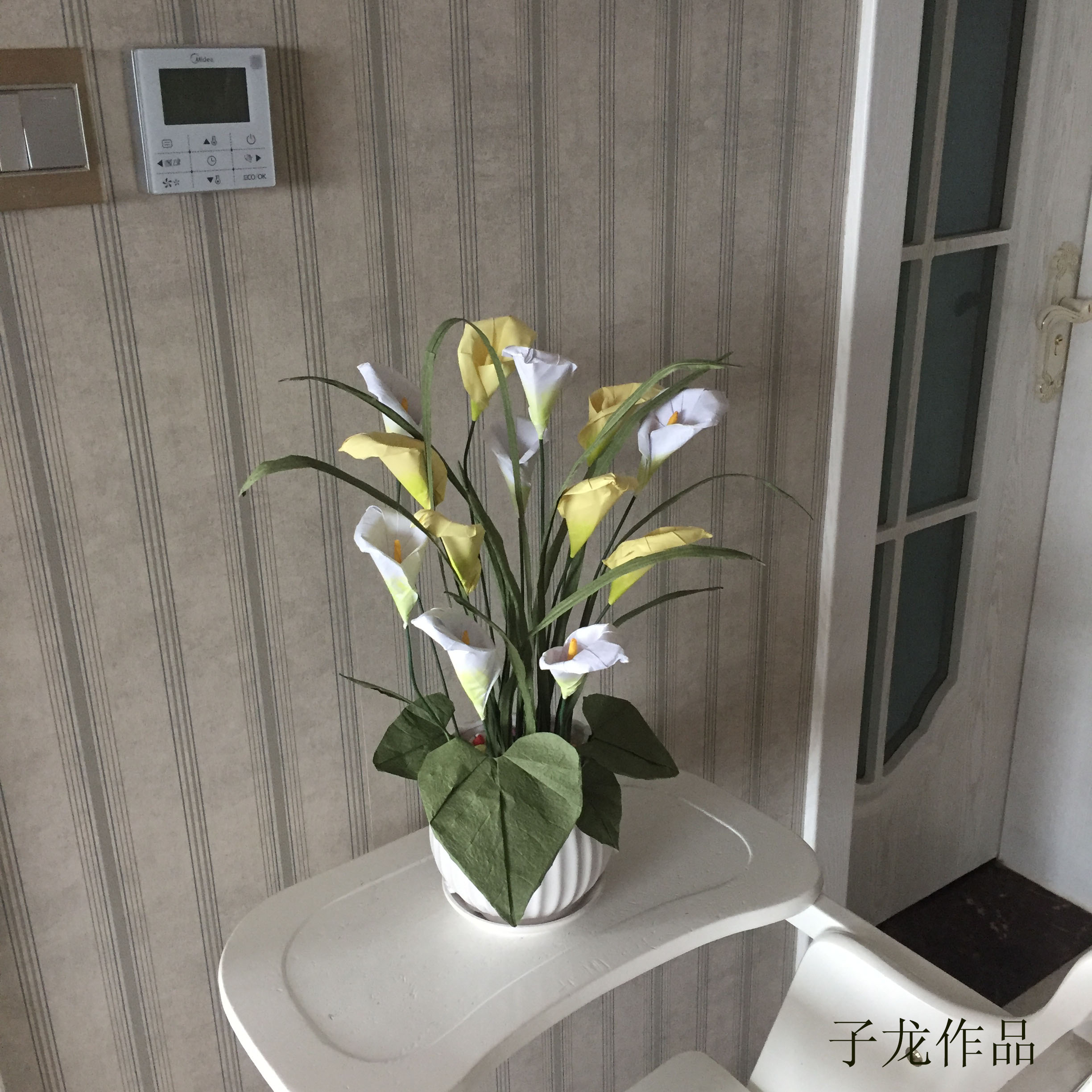 折纸马蹄莲花步骤,清明折纸白色马蹄莲花