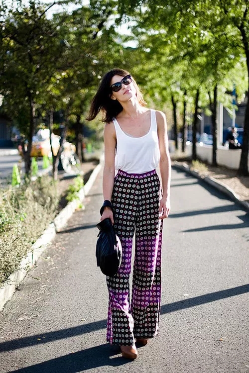 江疏影高腰直筒裤,江疏影米白色阔腿裤