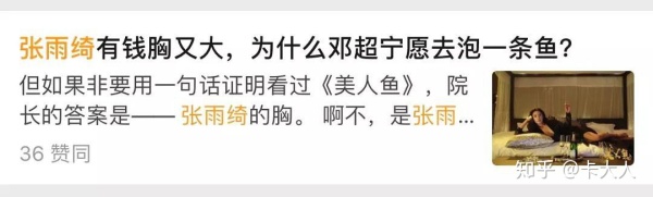 如何评价张雨绮美人鱼,张雨绮评价大s的长相