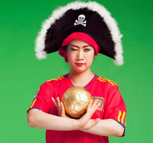 真球迷,芙蓉姐姐穿足球服,看起来清纯可爱!