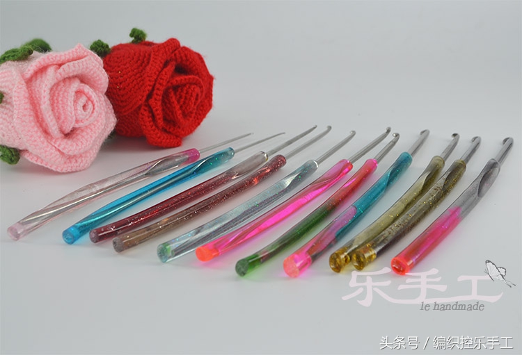 钩针滴胶手柄制作,手工diy粘钩