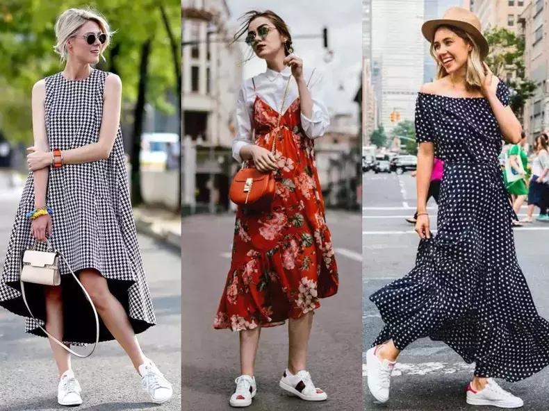 换一双鞋换一套衣服,换一个鞋配裙子很好看