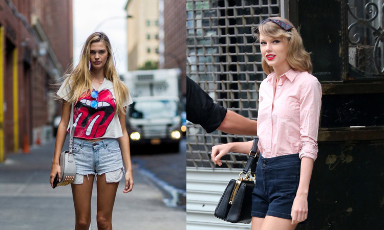 大长腿牛仔短裤,牛仔短裤配光腿神器好看吗