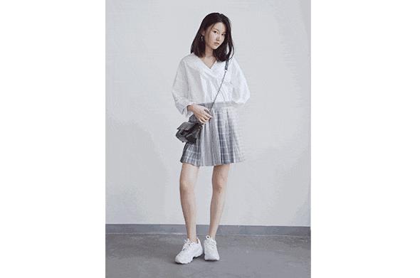 显瘦不规则长半裙,不对称半裙穿搭