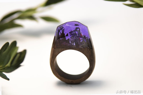16款纯手工DIY树脂水晶戒指木块与水晶的完美结合
