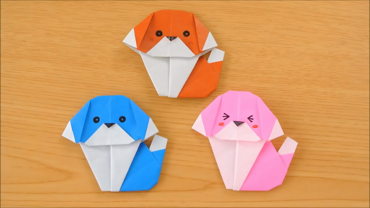 用折纸做小狗儿童简单做法,小狗折纸简单易学步骤