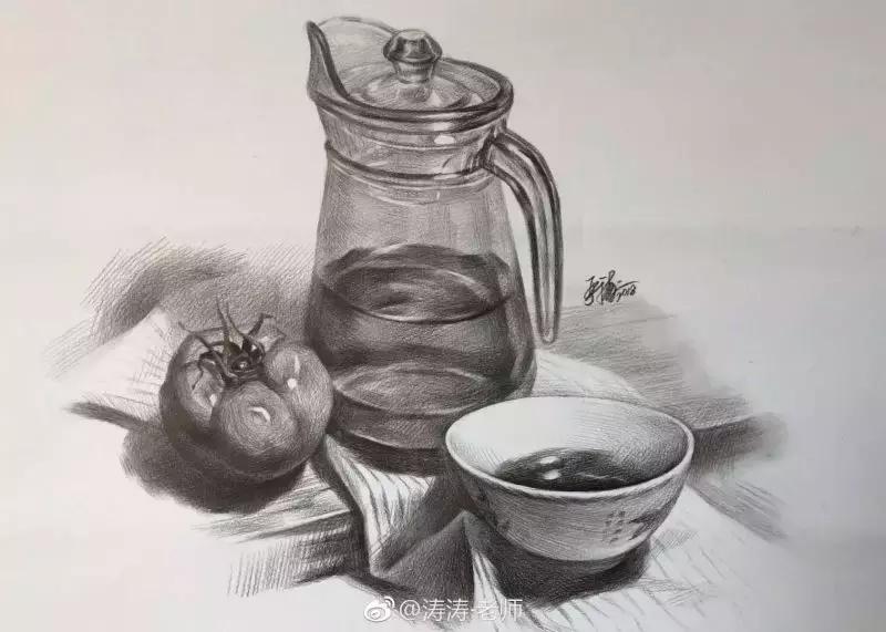 儿童素描6-9岁超级简单儿童素描,素描不会构图怎么办