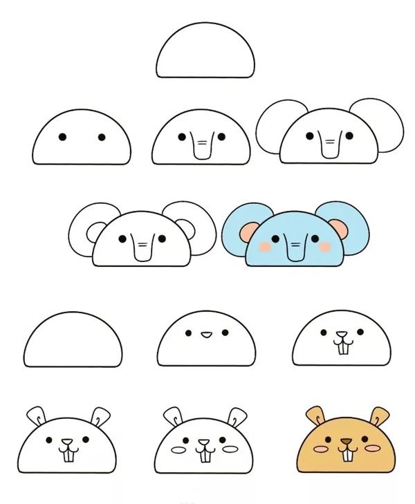 怎么画手帐简单又漂亮小动物,可爱的小动物简笔画手帐