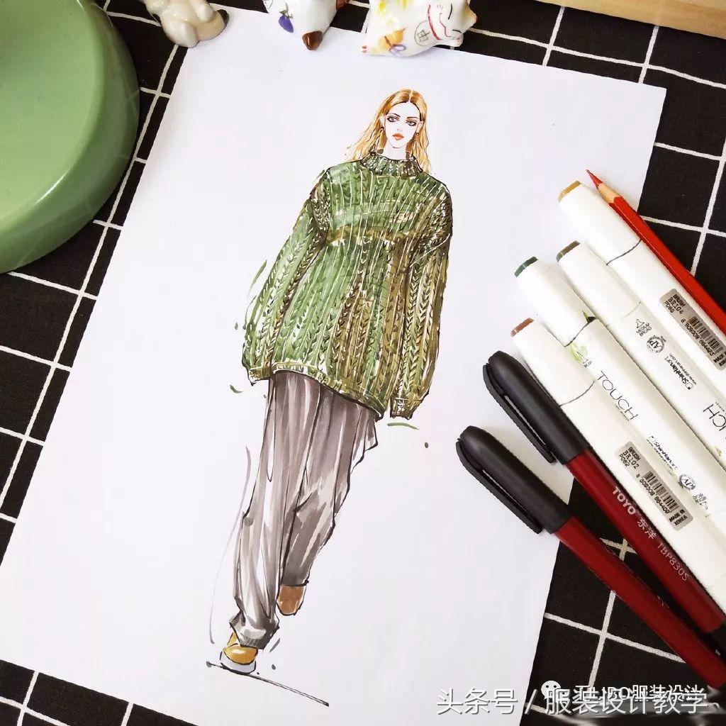 笔尖上的秀场！用一只马克笔带你穿梭各大秀场（成衣vs手绘）
