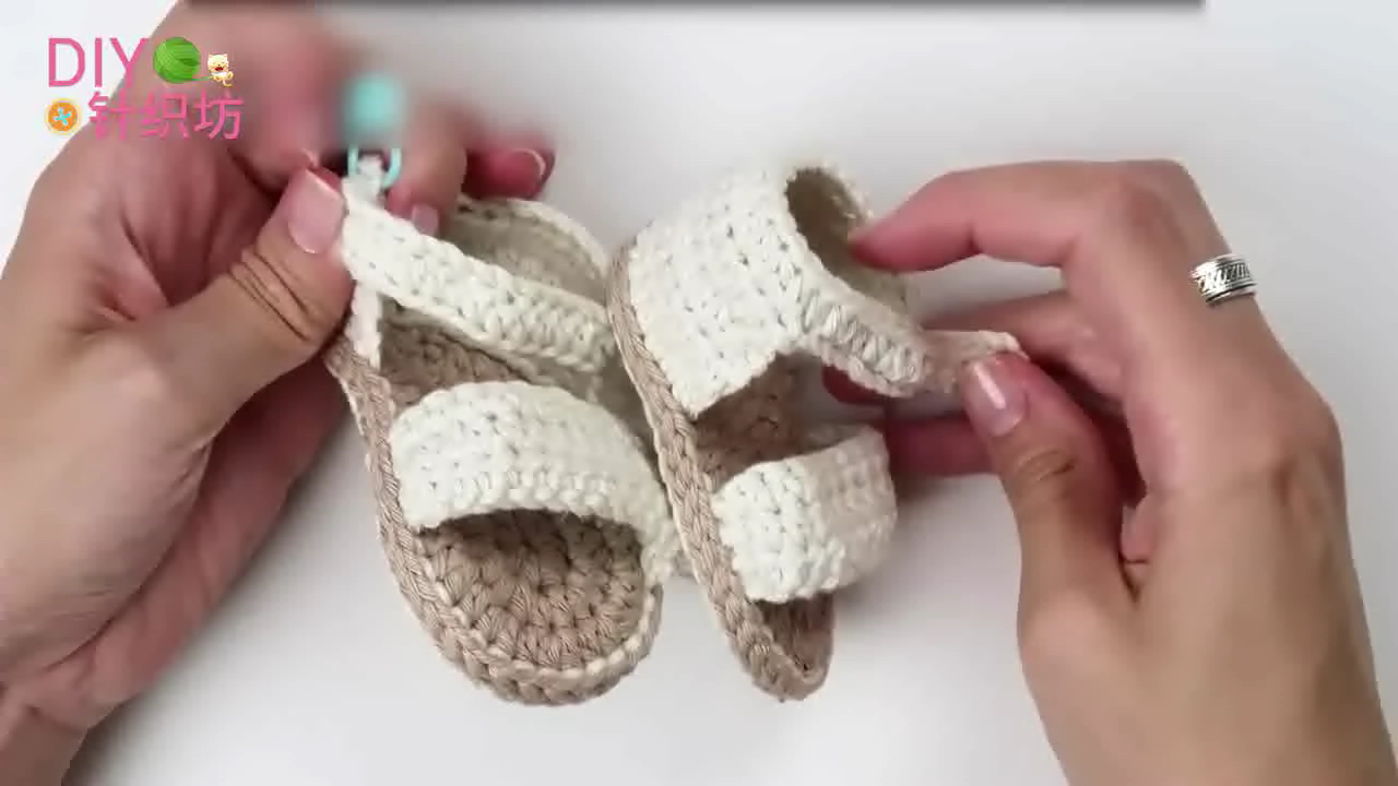 婴儿鞋1-2岁钩针公主凉鞋,钩针编织婴儿鞋教程