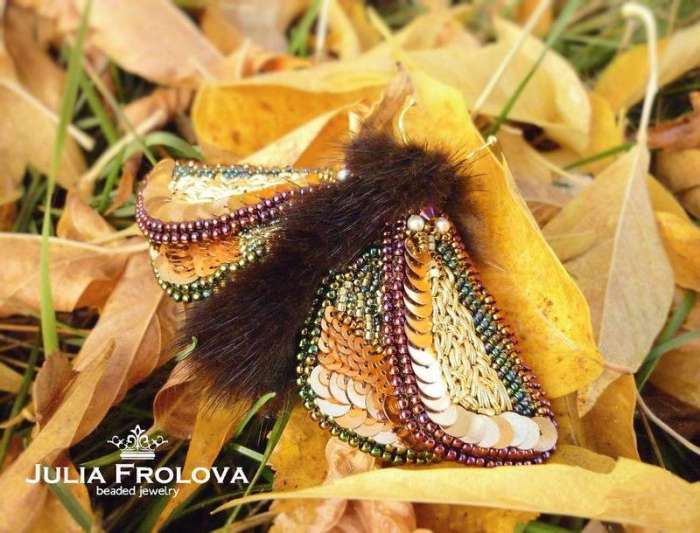 1分钟爱上的昆虫胸针 俄罗斯妹纸用了多少好材料？