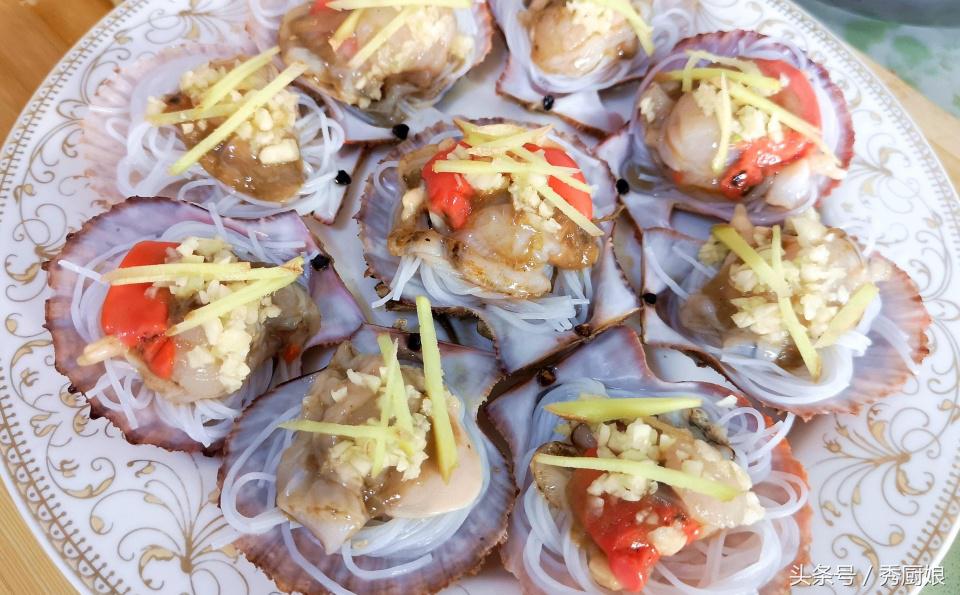 龙口粉丝蒸扇贝蒸多长时间,龙口正宗火锅花甲扇贝粉丝