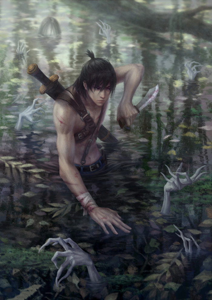 盗墓笔记水彩插画图片,盗墓笔记竹子壁纸