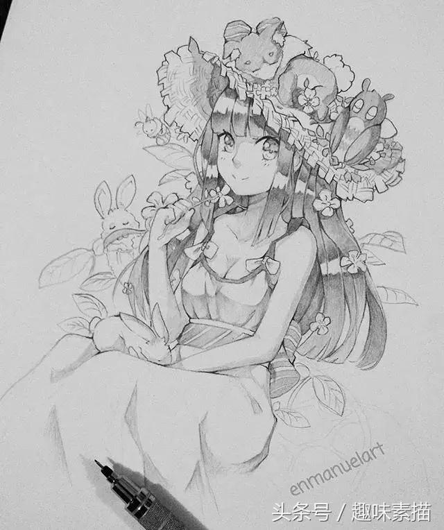 动漫人物手绘铅笔稿教程,动漫人物手绘铅笔稿