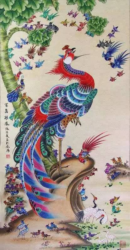 绘画吉祥,绘画凤凰图腾