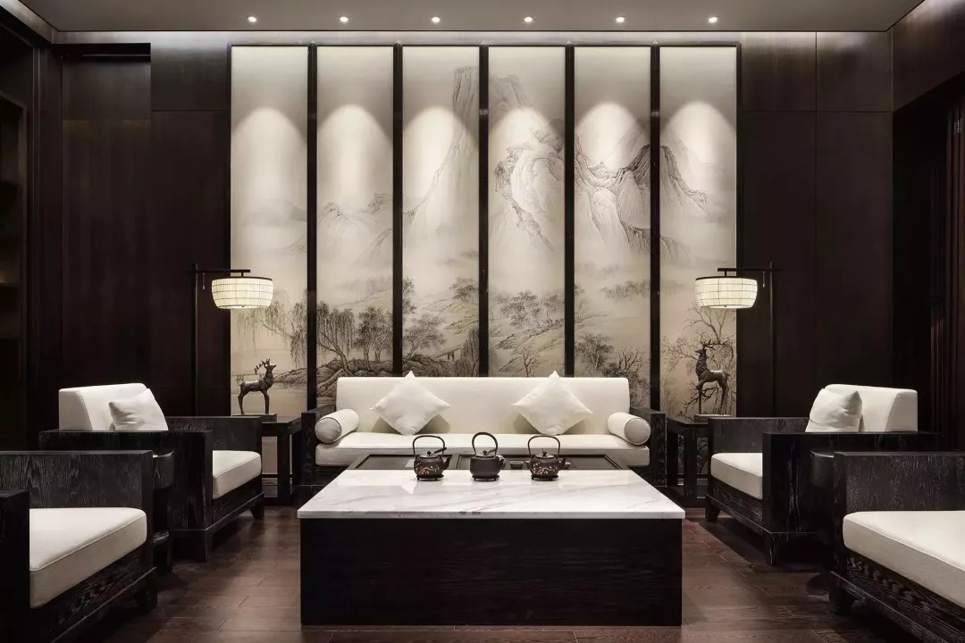 30款新中式背景墙设计案例欣赏,复古背景墙素材大全