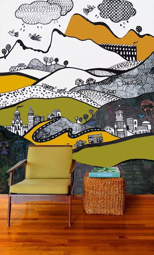 家周围的墙绘,家里的一处角落墙绘