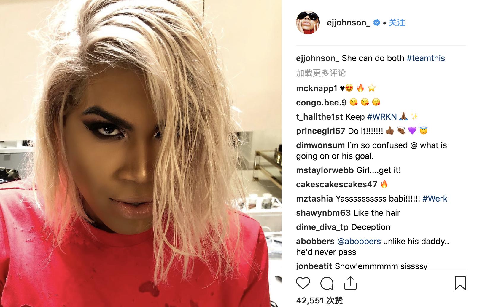 约翰逊和孩子合照,约翰逊儿子扮女装