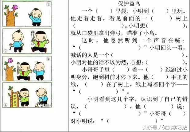 看图写话练习加答案,一年级看图写话填空式训练推荐