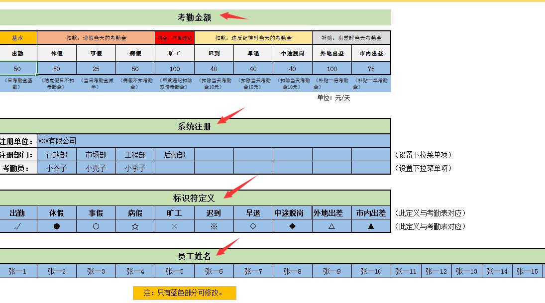 excel考勤工时计算全部流程,考勤表格怎么自动计算每天工资