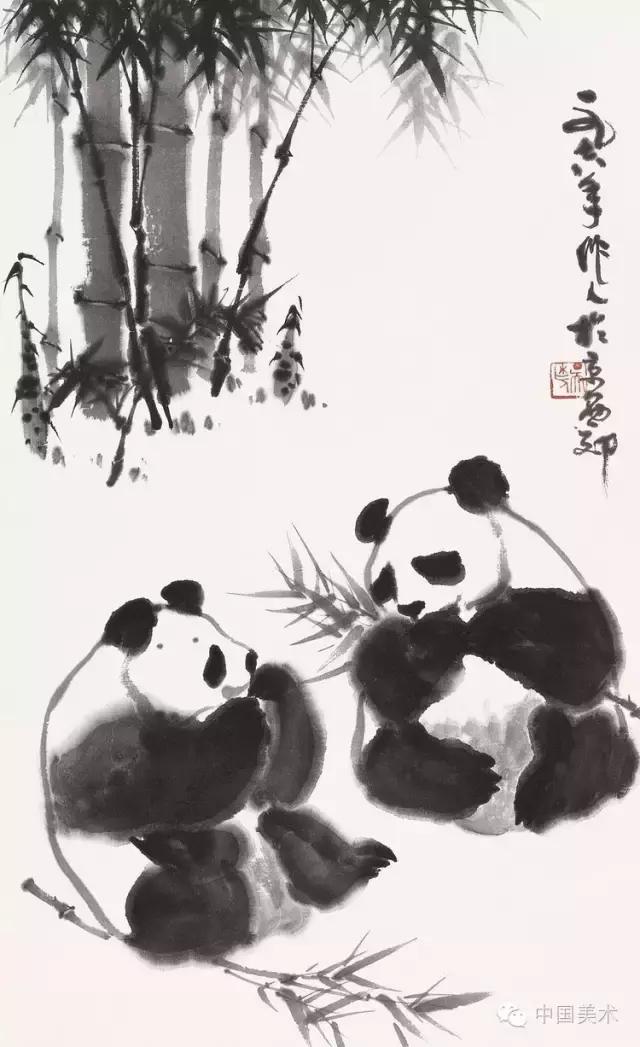 画家吴作人画骆驼,画家吴作人熊猫作品