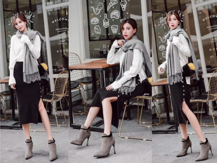 2019流行小短靴,秋季新款尖头短靴舒服百搭