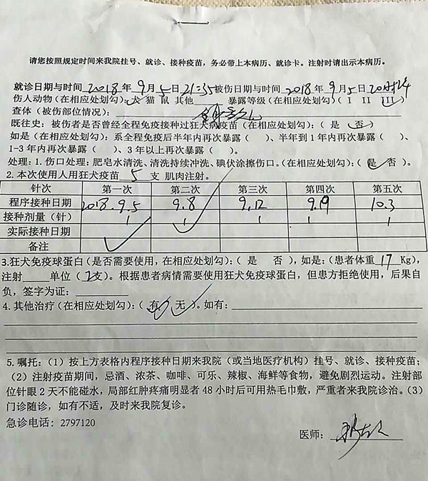 7岁男童被狗咬狂犬病身亡打疫苗,小孩子被狗咬打狂犬疫苗几针