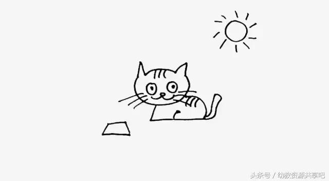 可爱萌萌哒小猫咪简笔画,怎么画可爱呆萌的小猫咪的简笔画