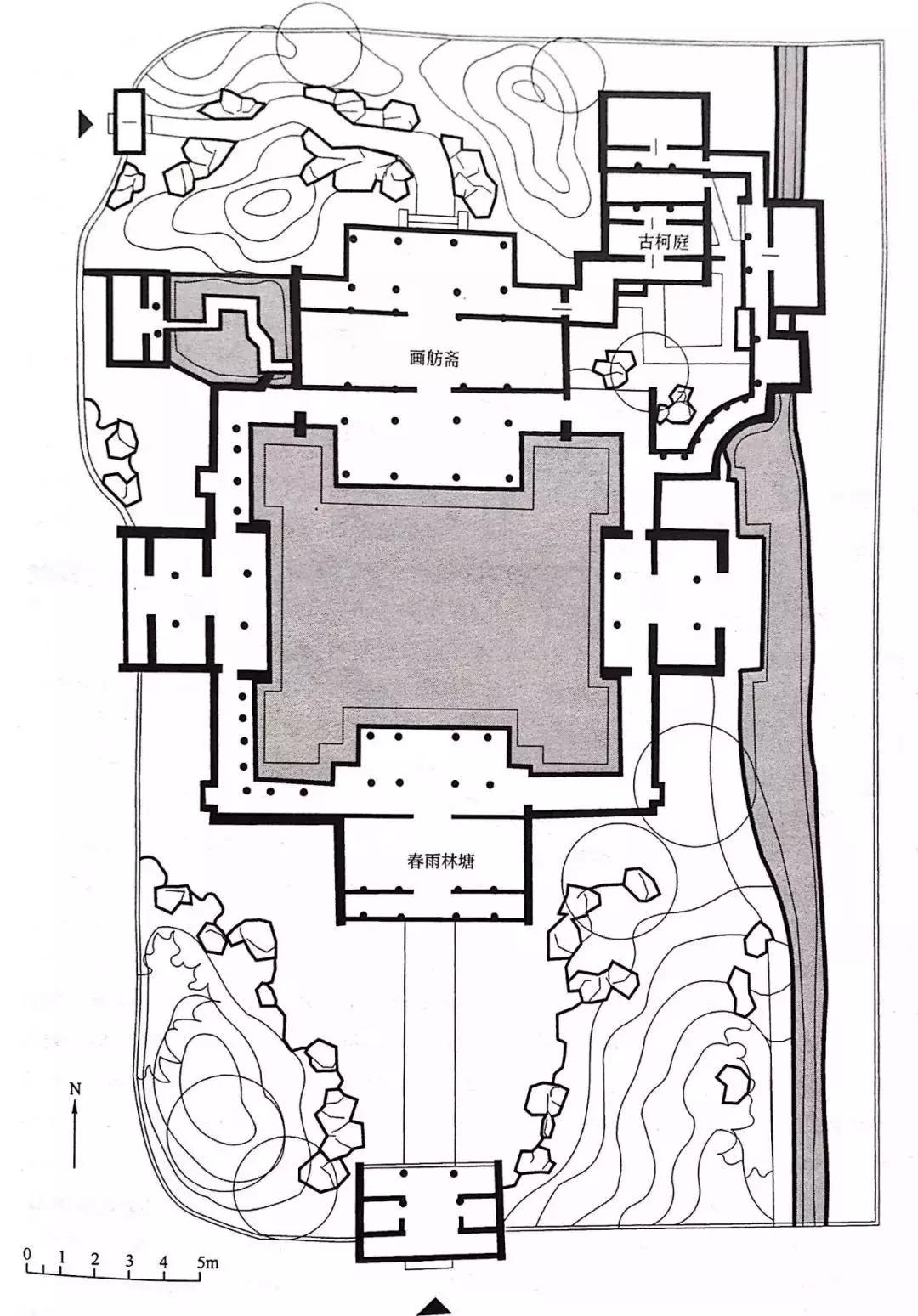 国外经典园林平面图,明清园林平面