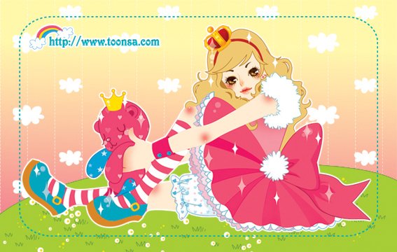 韩国儿童插画可爱小女孩图片 (韩国可爱女性插画)