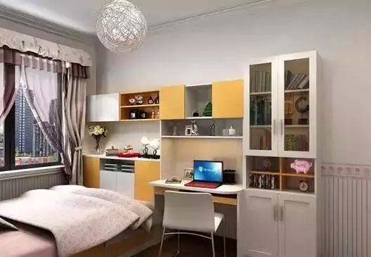 小户型榻榻米书桌衣柜一体轻奢,小户型书桌柜一体