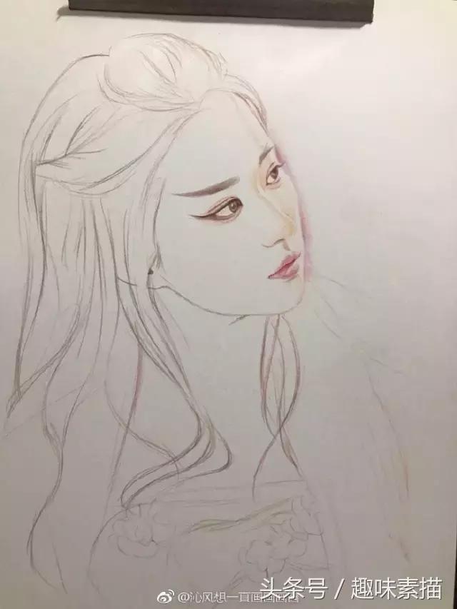 赵丽颖彩铅手绘清晰,赵丽颖彩铅画教程简单