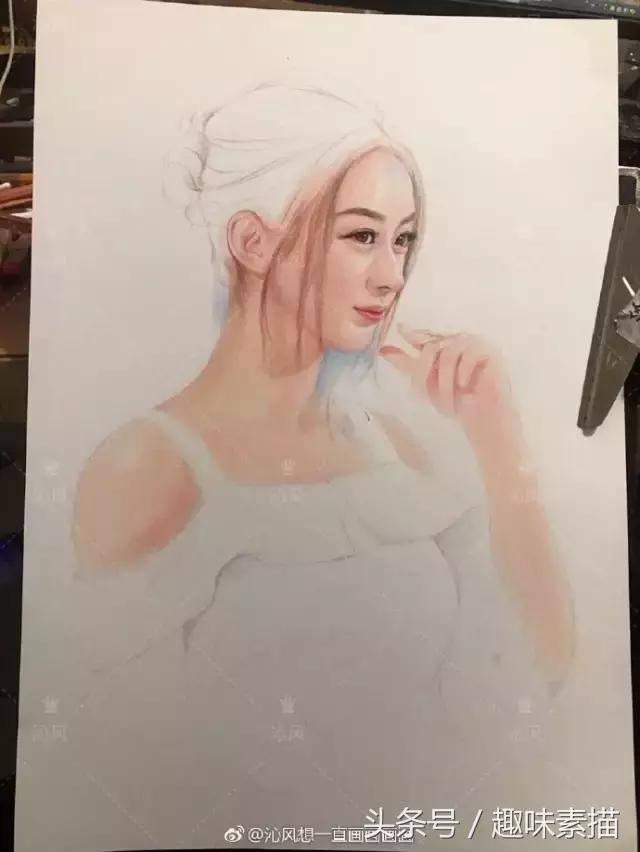赵丽颖彩铅手绘清晰,赵丽颖彩铅画教程简单
