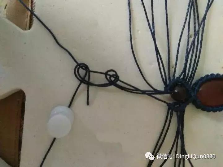 绳编宝石吊坠教程,石头吊坠穿珠子编绳教程