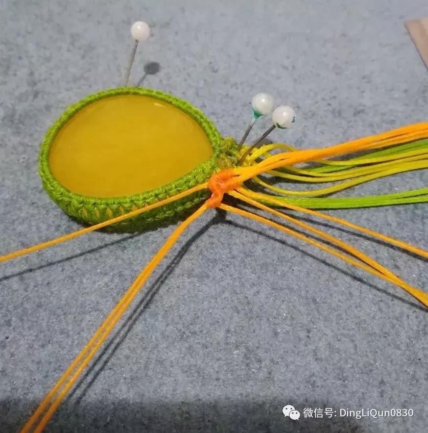 绳编宝石吊坠教程,石头吊坠穿珠子编绳教程