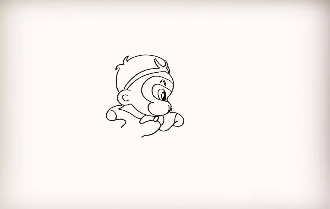 很可爱的孙悟空简笔画,简笔画西游记孙悟空的画法