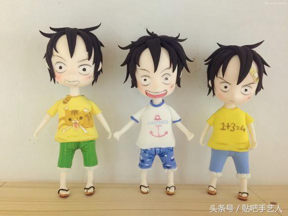 手工泥塑路飞,路飞粘土手办