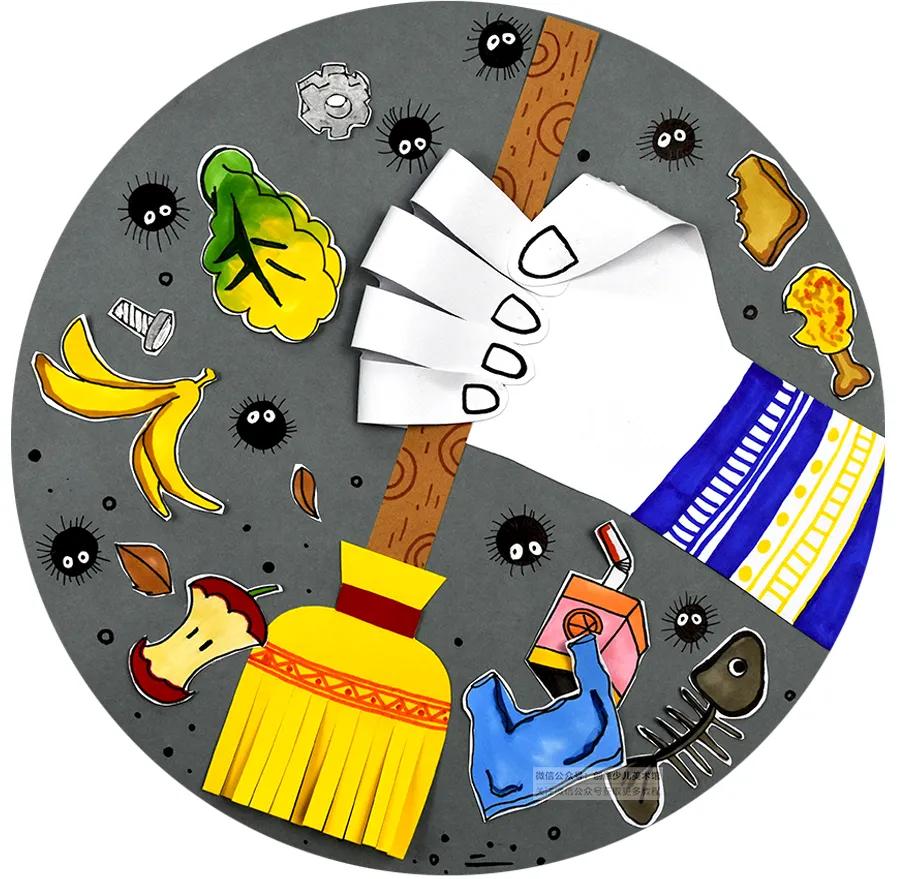 儿童画创意教程线描,有关于劳动的创意儿童画