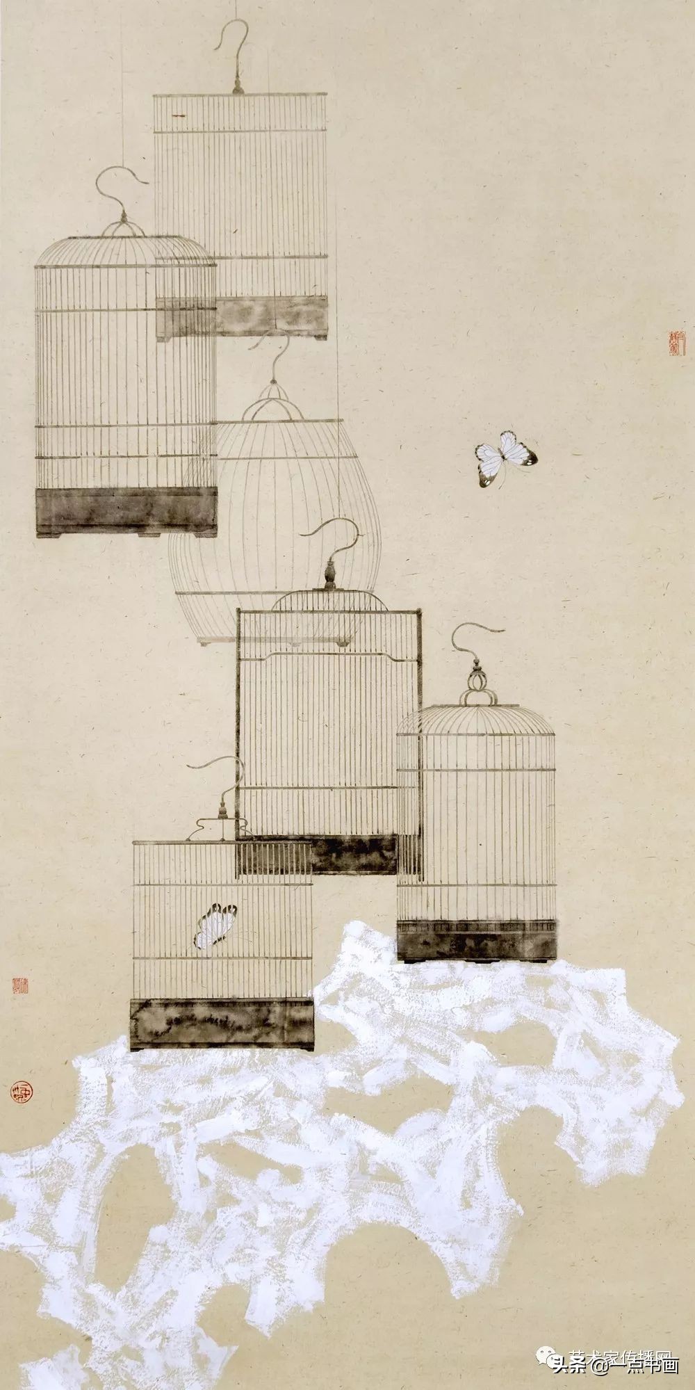这位画家喜欢画鸟笼子，啥意思？