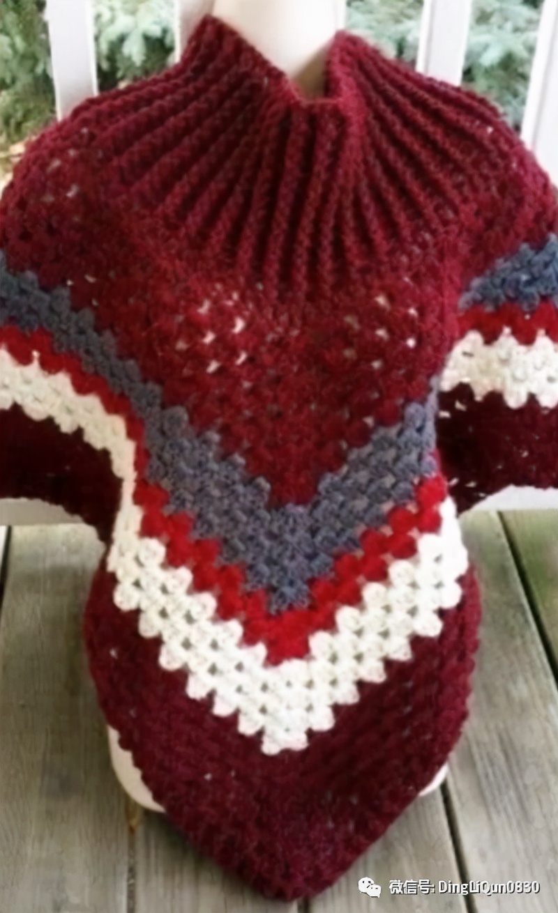 斗篷披肩钩花图样,针织披肩花样图片大全