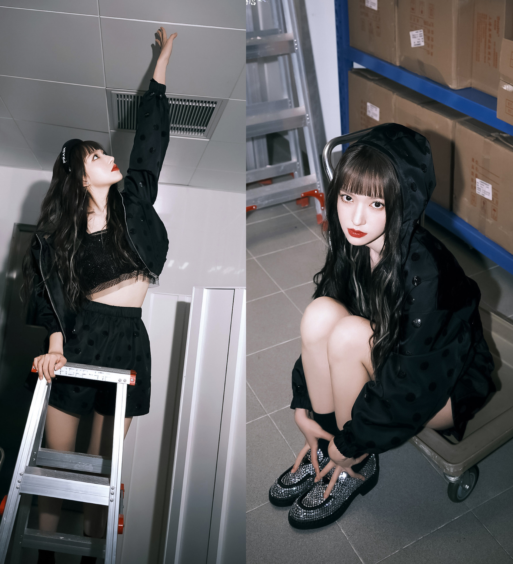 潮酷又显瘦的all black穿搭：刘诗诗景甜优雅，王子文欧阳娜娜酷美